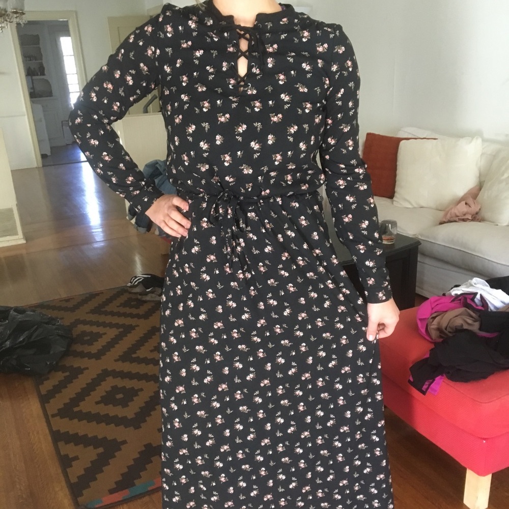 Maison Scotch maxi dress with long sleeves